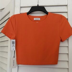 NWT Babaton Orange CONTOUR crew Top Size S
